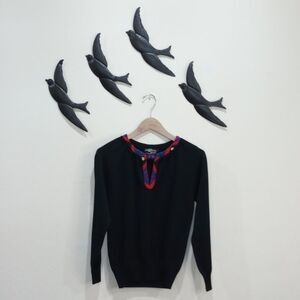 Vintage Givenchy Sport Black Pullover Sweater with Button Closure ~ M